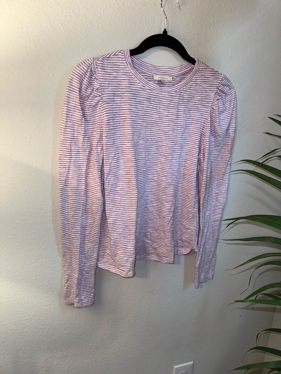 Skies Are Blue Tops - Skies Are Blue Lavender & White Striped Long Sleeve Top